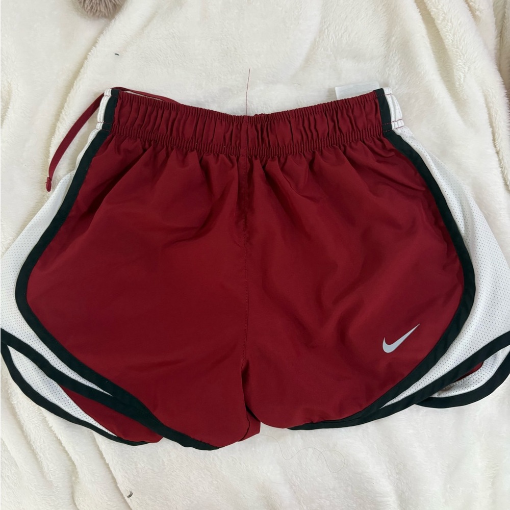 Nike Red and White Athletic Shorts Lightweight Breathable Design